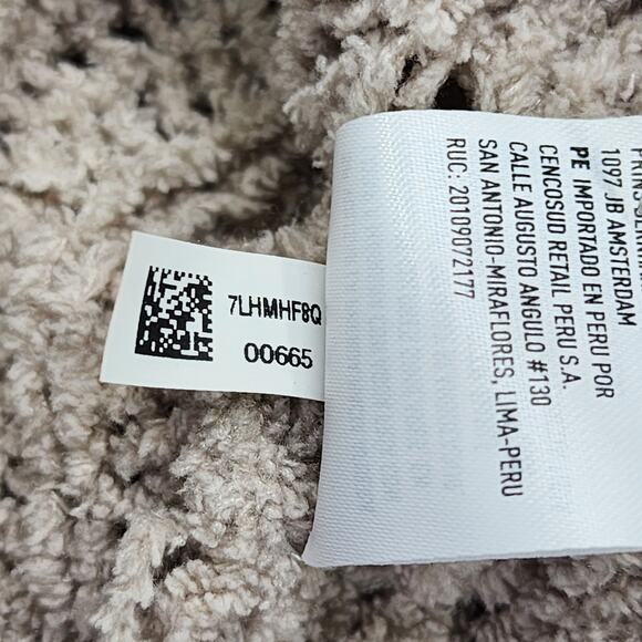 American Eagle Sweater M Tan Chenille Stretch Cable Knit Pullover Preppy Casual - Picture 6 of 9